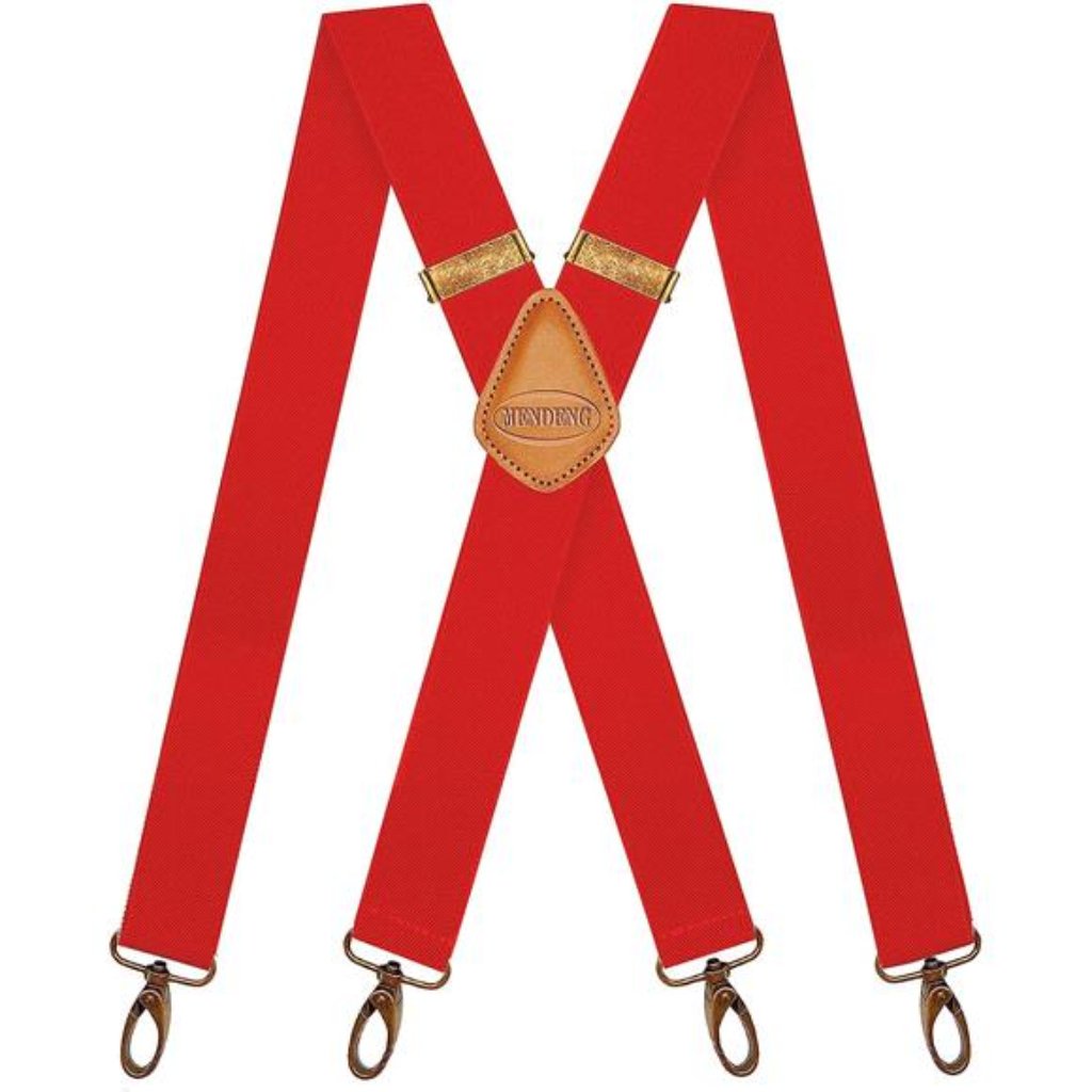 Suspenders For Men Heavy Duty Swivel Hooks Retro X-Back Red/Swivel Hooks